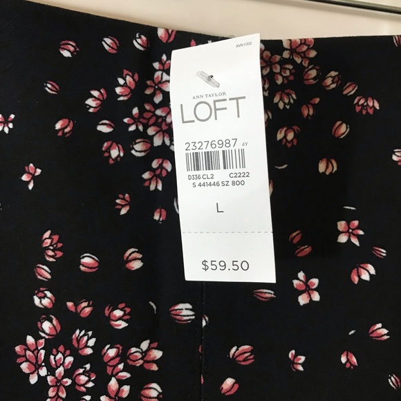 NWT Loft Ponte Flip Skirt Black Elastic Waist - Picture 2 of 5